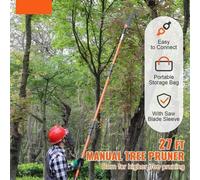 Sécateur – Taille-haie – Scie à perche – Sécateur pour branches hautes – Sécateur télescopique (2,2–8,2 m) – 8 poignées pour couper les palmiers et les arbustes – Orange