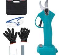 Sécateur télescopique 25 mm, batterie 18 V, diamètre de coupe, gants de sécurité