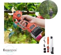 Sécateur télescopique électrique avec 2 batteries 21 V - 400 W - 2 000 mAh - jusqu'à 190 cm et 30 mm - vitesse de coupe réglable - fonction de sécurité