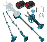 Sécateur télescopique sans fil 2 en 1 avec perche avec batterie | 21V 4000 mAh 50 mm Scie d'élagage électrique Sécateur à batterie pour makita 18v élaguer les arbres, les arbres fruitiers