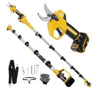 Sécateur télescopique sans fil 2 en 1 compatible avec DeWalt 20 V MAX | Manche télescopique réglable de 2 m, 30 mm max. Diamètre de coupe, sécateur à écran LCD pour jardin, taille d'arbres