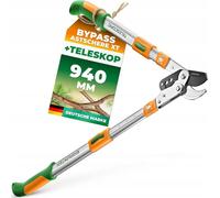 Sécateur télescopique Zoombare Grünentek XT 685 - 940 mm, système Smart Cut, lame trempée de 82 mm, poignée réglable sur 6 positions