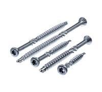 SECCARO Lot de 100 vis à bois avec tête décorative 3,2 x 30 mm en acier inoxydable C1 - Pointe de perçage et nervures de dénudage TX/hexagonale intérieure