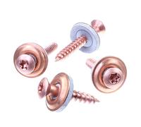 SECCARO Lot de 100 vis étanches 4,5 x 25 mm Cuivré Inox A2 Rondelle d'étanchéité EPDM 15 mm TX / six pans creux
