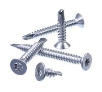 SECCARO Lot de 200 vis à tôle à tête fraisée 4,8 x 13 mm, acier inoxydable A2, pointe de forage, ISO 15482 / DIN 7504, TX/six pans creux