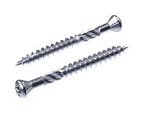 SECCARO Lot de 200 vis pour terrasse à tête décorative 4,5 x 40 mm, en acier inoxydable A2, vis à bois avec pointe découpée et encoche de coupe, TX/six pans creux
