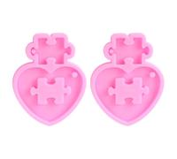 SECFOU 2 Pièces Moule Silicone de Cœur pour Porte-clés Diy, Résistant la Déformation la Casse, pour Loisirs Créatifs et Bijoux Personnalisés
