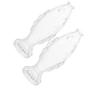 SECFOU 2 Pièces Vase en Verre de Poisson, Bouteille Décorative Vintage Embossée, Décoration DIY, pour Table, Style Noble et Élégant
