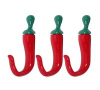 SECFOU 3pièces Lot de Crochets Muraux Zinc Forme Piment Porte-manteau Métallique Vintage pour Manteaux Sacs Écharpes et Serviettes Support pour Cuisine Salle de Bain et Entrée