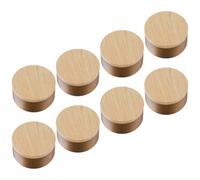 SECFOU 8 Pièces Boîte Bougie Ronde en Fer-Blanc, Couvercle Bois | Surface Lisse, Style Rustique Moderne, pour Bougies Chauffe-plat, Petits Bijoux, Perles, Bureau ou Centre de Table
