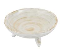 SECFOU Assiette à Collations Ménagère en Poterie Brute Blanche, Surface Lisse et Légère, Plate Ronde pour Sauce et Apéritifs