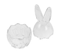 SECFOU Bocal de Rangement en Verre de Pâques avec Couvercle Hermétique Oreilles de Lapin, Décoration Festive pour Table de Fête et Rangement de Bonbons Saisonnière
