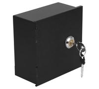 SECFOU Boîte à Clés Extérieur Cache Prise en Fer Noir, Boîte Électrique à 1 Module, Verrouillable, Anti-utilisation Non Autorisée, pour Écoles et Murs