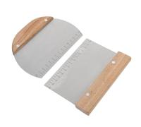 SECFOU Coupe-pâte pour Découpe Pâte 2 Pièces en Acier Inoxydable Poignée en Bois, Racloir à Pâte Gradué, Ustensile Cuisine Pizza et Pâtisserie, Outil DIY Boulangerie