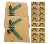 SECFOU Enveloppes Kraft Vintage Ruban Vert Foncé Lot de 50 Format Petit Pochettes de Rangement Multifonctionnelles pour Cartes de Vœux et Invitations pour Articles de Fête et Lettres