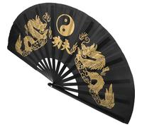 SECFOU Éventail Pliant Chinois Facile à Transporter Vintage en Tissu et Plastique Pratique Tai Chi Décoration Maison