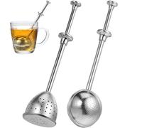 SECFOU Filtres à Thé Inox Lot de 2 Infuseur Boule et Tamis Conique, Maille Fine, Poignée Longue, Passoires pour Thé en Vrac, Accessoires la Cuisine pour Théière et Tasse