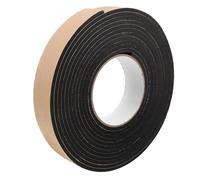 SECFOU Joint D'étanchéité pour Porte en Mousse Eva Noir 4 Mm Épaisseur, Bande Autocollante pour Isolation Phonique et Protection Intempéries, Rouleau de 5 Mètres pour Maison et Bureau