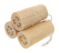 SECFOU Lot de 3 Éponges Loofah Naturelles Cuisine Salle de Bain, Brosse Exfoliante en Luffa pour Laver la Vaisselle Corps, Matériau Solide Khaki