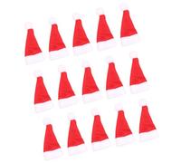 SECFOU Mini Chapeau de Noël Rouge Accessoire Réutilisable 50pcs en Tissu Non Tissé pour Sucette et Poupée de Bureau pour Fête de Noël et DIY Garçon et Filles
