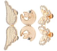 SECFOU Pinces à Cordons Métalliques 3pcs, Boutons d’Extension Réglables en Forme Ailes de Chat, Accessoires Vestimentaires pour Pantalons et Jupes en Usage Décontracté