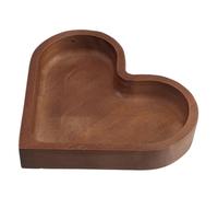 SECFOU Plateau de Service Marron Multifonctionnel en Bois de Pin Forme Cœur Solide Saint-valentin pour Maison et Apéritifs Élégants