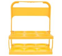 SECFOU Porte-Boissons Design Multifonctionnel et Solide Portable en Plastique Jaune Pliable pour 1 Bouteille 16-32oz pour Transport de Bière et Boissons