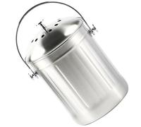 SECFOU Poubelle et Acier Inoxydable en Grosse Capacité Cuisine Couvercle Anti-odeurs Compostage Intérieur Cuisine Argenté