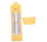 SECFOU Thermomètre en Fahrenheit Plastique Enregistre Abs et Celsius Mini Maxi Mural pour Affichage Température Maximale et Minimale Extérieur Serrage Jardin