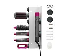 Sèche-cheveux compact avec 7 emplacements pour le rangement d'outils de coiffure sur le mur ou le comptoir vertical