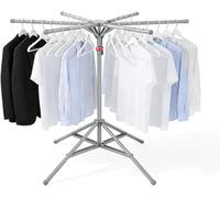 Sèche-linge à linge autoportant - Étagère à linge en forme d'ailes - Pour sécher les vêtements - Structure triangulaire stable - Hauteur : 170 cm - Couleur : gris