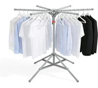 Sèche-linge à linge autoportant - Étagère à linge en forme d'ailes - Pour sécher les vêtements - Structure triangulaire stable - Hauteur : 170 cm - Couleur : gris