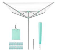 Sèche-linge avec housse de protection et 60 mètres de corde à linge, pour 6 cycles de séchage | Argent | 179,2 x 179,2 x 199 cm