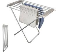 Sèche-linge électrique - Étagère chauffante pour serviettes - Séchage rapide des vêtements - Aluminium pliable - Longueur : 95 cm - Finition brossée
