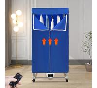 Sèche-linge électrique portable, 1500W, 220V, séchoir à linge mobile sur roulettes, mini-sèche-linge, séchoir à linge de 60 à 70°C (140-158°F) pour appartements, camping-cars, laveries (avec télécomma