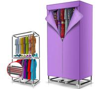 Sèche-Linge Électrique Portatif, Machine de Séchage de Linge Chauffée 900W, Armoire de Séchage à Air Chaud Intérieur à Faible Consommation D'Énergie En Acier Inoxydable Double Couche (Color : Purple