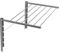 Sèche-linge mural pliable Inclinable avec 6 barres de séchage - Argent - Longueur de séchage 5,40 cm