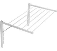 Sèche-linge mural pliable Inclinable avec 6 barres de séchage - Blanc - Longueur de séchage 6,00 cm