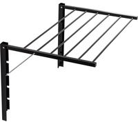 Sèche-linge mural pliable Inclinable avec 6 barres de séchage - Noir - Longueur de séchage 4,80 cm