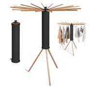 Sèche-linge pliable, gain de place, avec 16 bras en bois