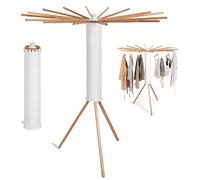 Sèche-linge pliable gain de place, avec 16 bras en bois et 48 supports de séchage