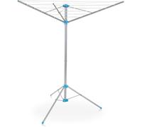 Sèche-linge portable rotatif - Pour sécher le linge à l'extérieur - Pliable et autoportant - 15 mètres d'espace de séchage - Argenté