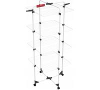 Sèche-linge tour pliable - Vileda - 4 niveaux - 8 ailes indépendantes - 4 roulettes pivotantes - 2 supports pour cintres