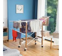 InnovaGoods Étendoir Pliant Vertical Dreeyl à roulettes, 38 Barres, Capacité Élevée, Multi-Positions, Porte-Chaussures, Blanc