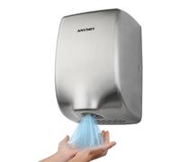 Sèche-mains 1350 W, en acier inoxydable brossé, design compact