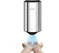 Sèche-mains automatique, électrique, compact, à haute vitesse, en acier inoxydable poli, 1350W
