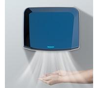 Sèche-mains automatique, sèche-mains commercial électrique, séchage rapide 10 secondes, commutation d'air chaud/froid et couvercle en acier inoxydable poli, pour toilettes publiques
