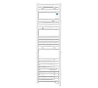 Radiateur sèche-serviettes connecté étroit Doris Néo sans soufflerie - 500W - Blanc brillant