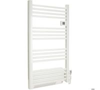 Sèche serviette aluminium 500 + 1000W + soufflerie - barres rondes - blanc - Voltman