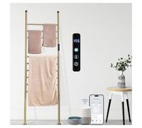 Sèche-Serviette Électrique 110W Porte-Serviettes sur Pied WiFi Intelligent Commande Vocale Chauffe-Serviettes avec Minuterie 45-70°C Chauffant Électrique Radiateur de Salle de Bain 160 * 45CM (Noir)